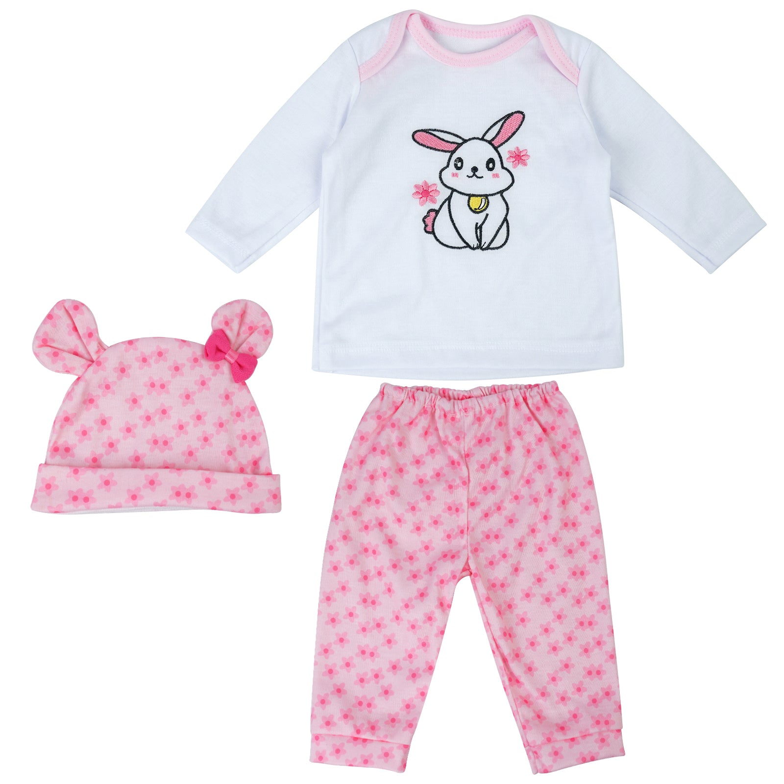 17" -22" Reborn Baby Dolls Clothes Set Girl,3pcs Real Life Baby Dolls Outfits Newborn Baby Dolls Clothing Set Accessories