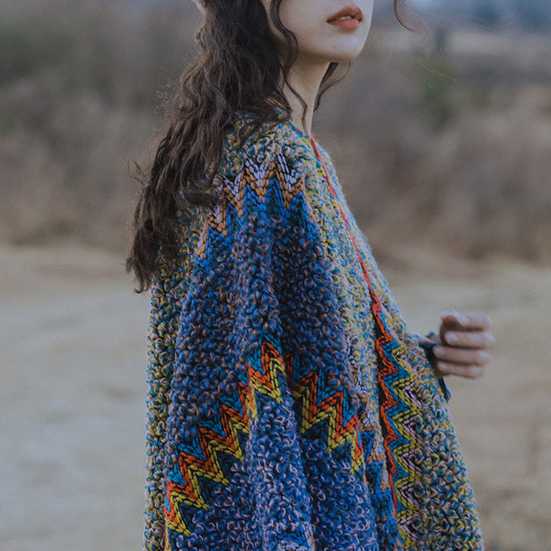 BWOOOH Tibetan Shawl Soft Warm Knitting Cloak Winter Tibe