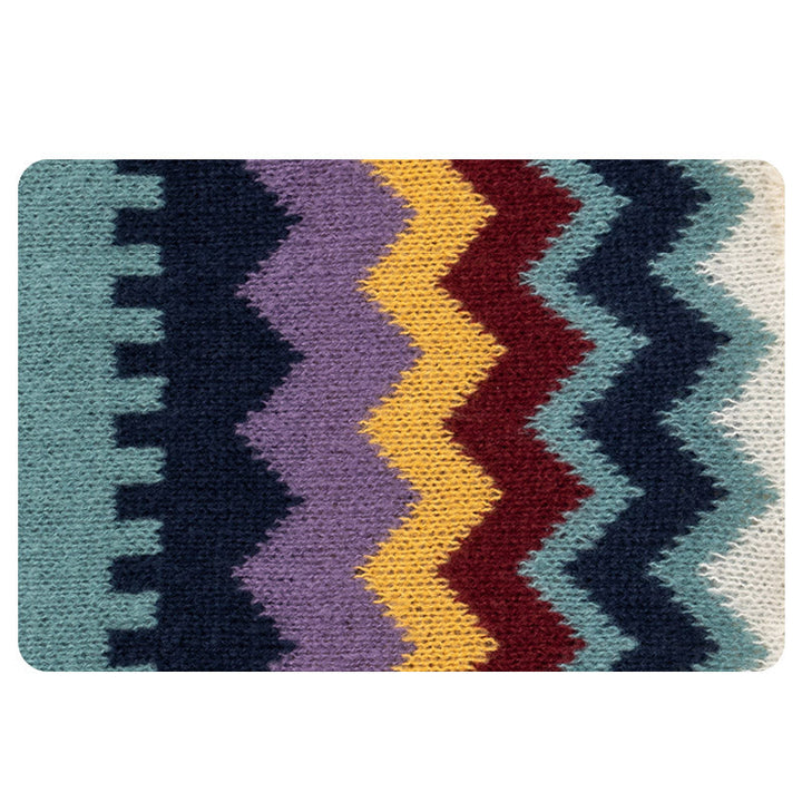 BWOOOH Tibetan Shawl Colorful Striped Wavy Line Tassels W