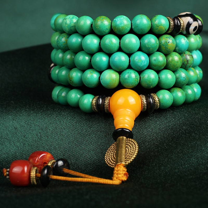 BWOOOH Tibetan Turquoise Mala Balance Necklace Bracelet