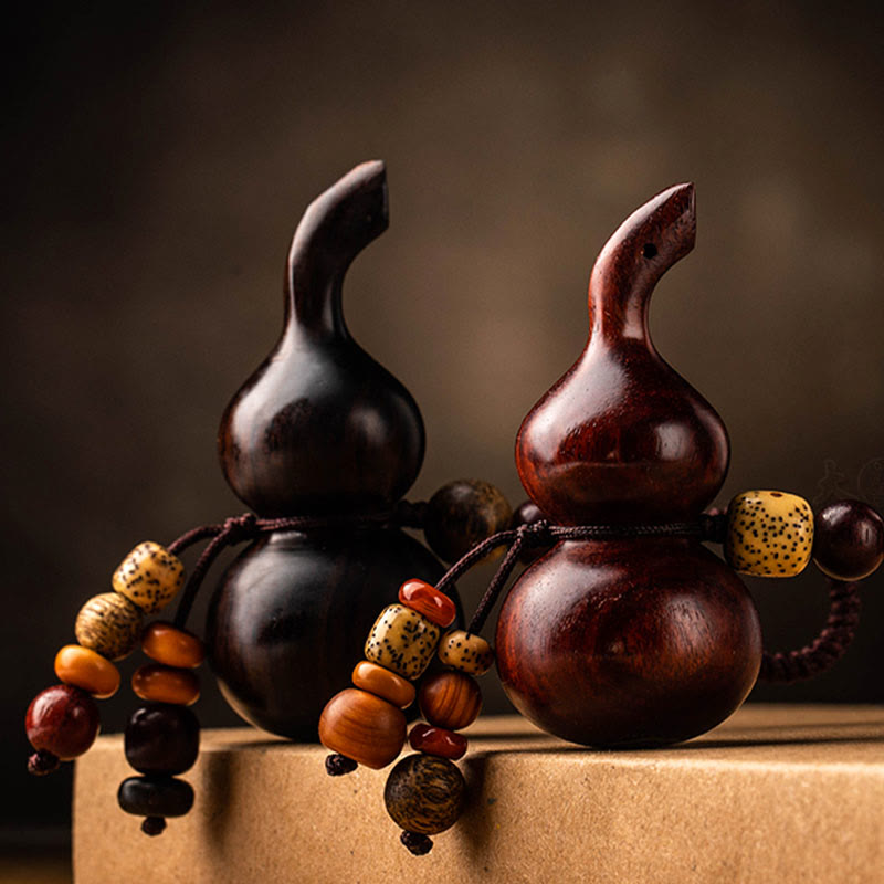 BWOOOH Tibetan Ebony Small Leaf Red Sandalwood Gourd Luck