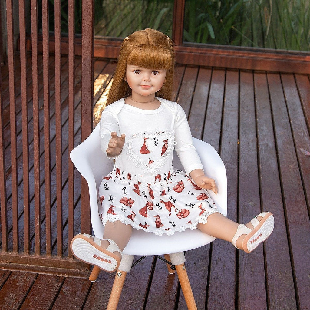 32-inch All-Silicone Rebirth Doll - Cute Emma Style, Full Body Soft Silicone, Movable, Water-Cleanable, Realistic Baby Companion Toy