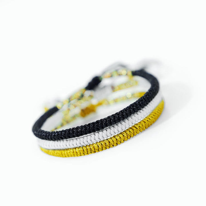 BWOOOH 3Pcs Tibetan Handmade Multicolor King Kong Knot Amulet Bracelet