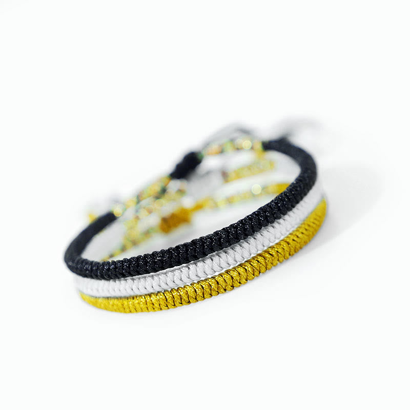 BWOOOH 3Pcs Tibetan Handmade Multicolor King Kong Knot Amulet Bracelet