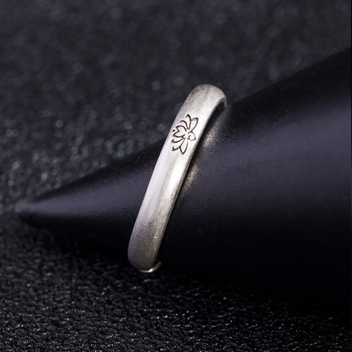 BWOOOH 925 Sterling Silver Lotus Flower Enlightenment Ring