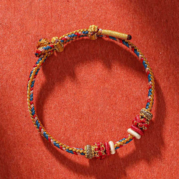 BWOOOH Handmade Dunhuang Color Luck Braid String Bracelet