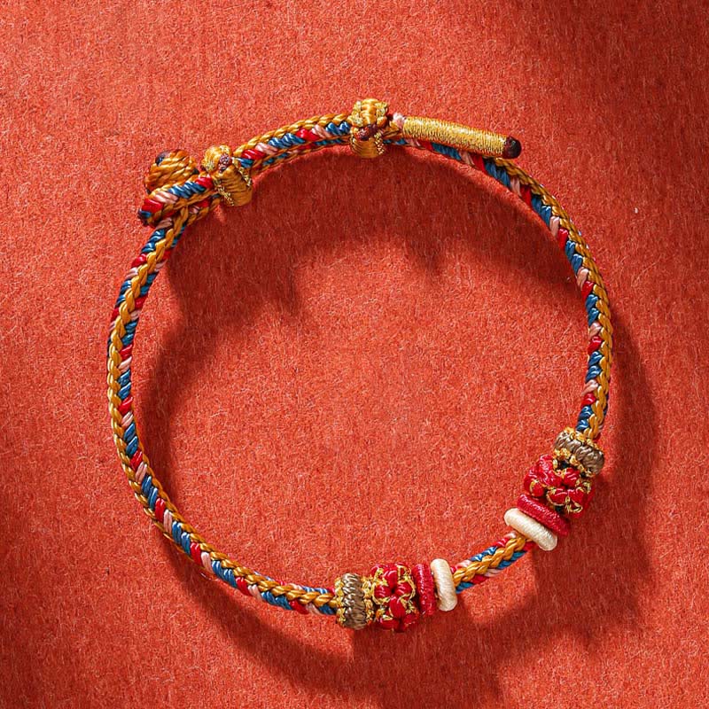 BWOOOH Handmade Dunhuang Color Luck Braid String Bracelet