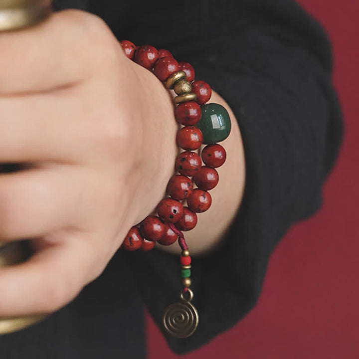 BWOOOH Bodhi Seed Cyan Jade Copper Peace Luck Bracelet