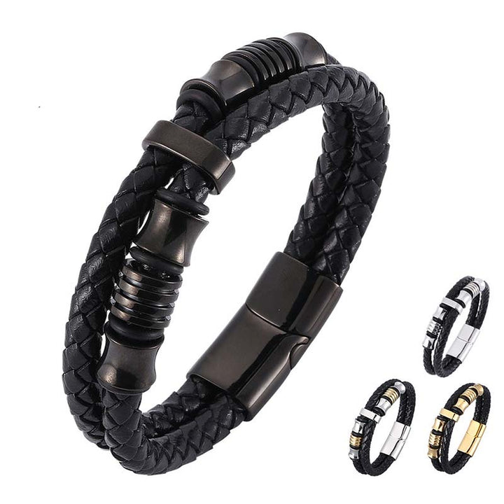 BWOOOH Layered Leather Weave Fortune Bracelet
