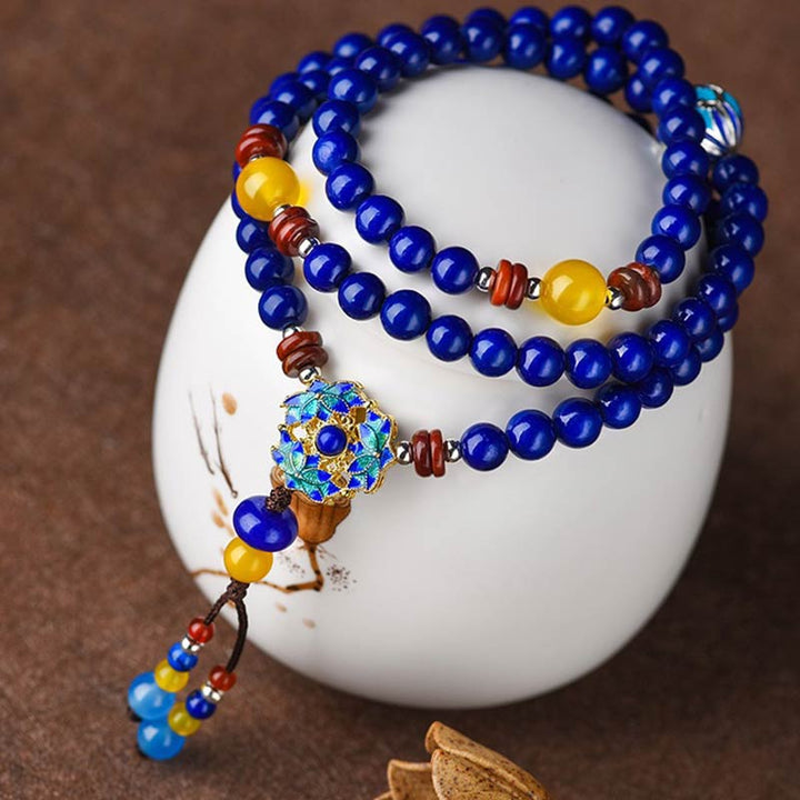 BWOOOH Lapis Lazuli Yellow Agate Positive Bracelet