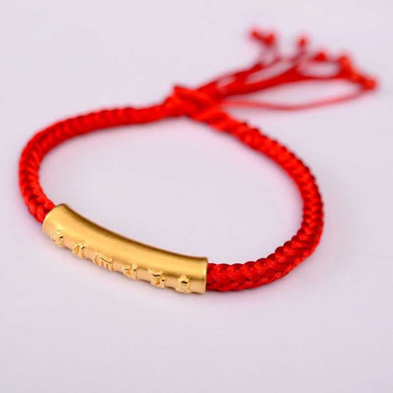 BWOOOH 999 Sterling Silver Om Mani Padme Hum Protection Strength String Bracelet  -  Sterling Silver Tibetan bracelet for sp...
