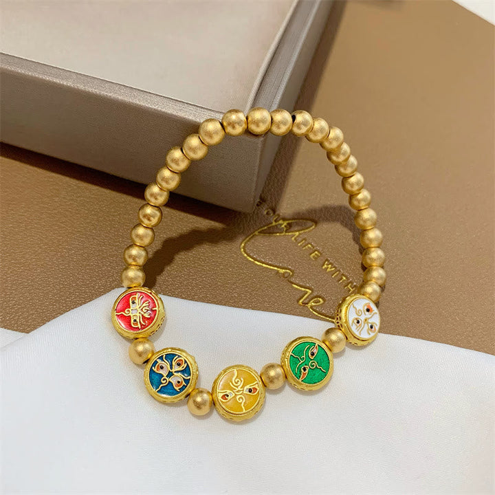 BWOOOH Tibetan Five God Of Wealth Copper Beads Luck Bracelet