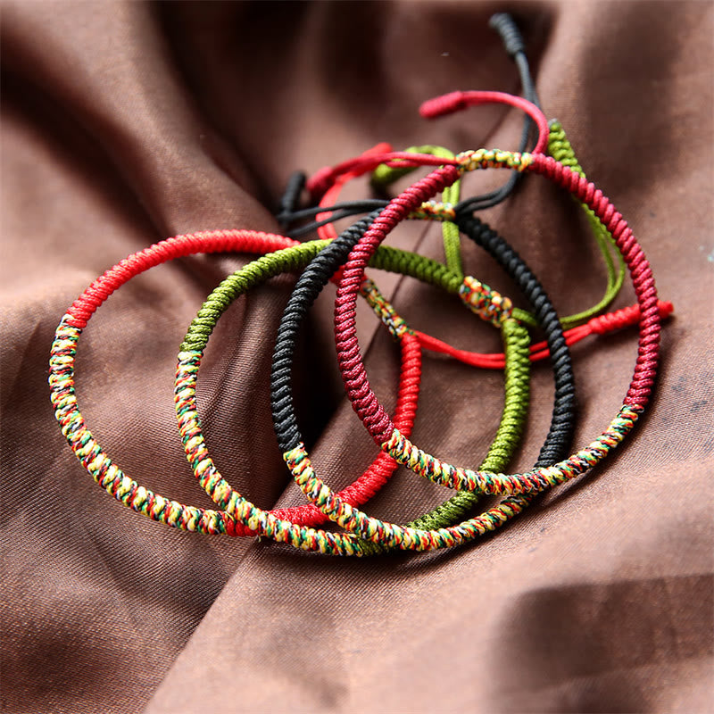 BWOOOH Tibetan Handmade Multicolor King Kong Knot Luck Strength Braided Bracelet  -  natural stone Tibetan bracelet for spir...