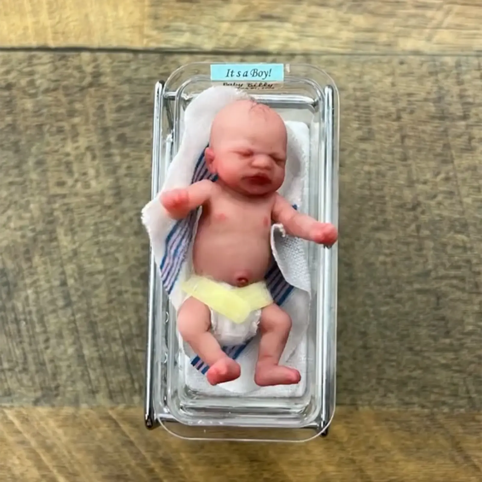 Reborn Cute Newborn 3 Inches Mini Flexible Solid Platinum Liquid Full Silicone Reborn Doll Baby Girl