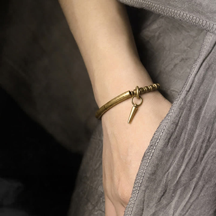 BWOOOH Lava Rock Stone Copper Balance Cuff Bracelet Bangle