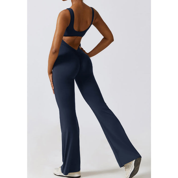 BWOOOH printed yoga pants - Women Workout Sleeveless Jumpsuit Flare 