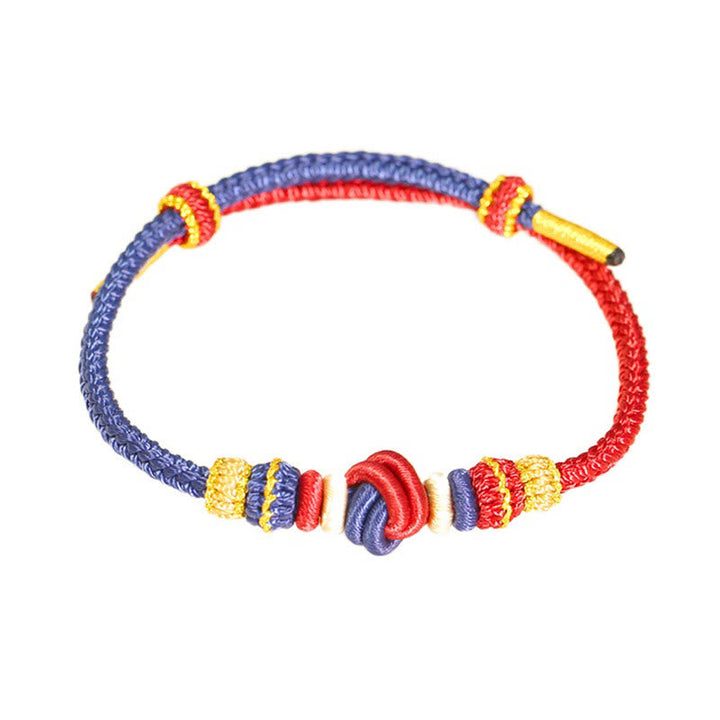 BWOOOH Two-Color Rope Handcrafted Eight Thread Peace Knot Luck Connection Bracelet  -  Thread Tibetan bracelet for spiritual...