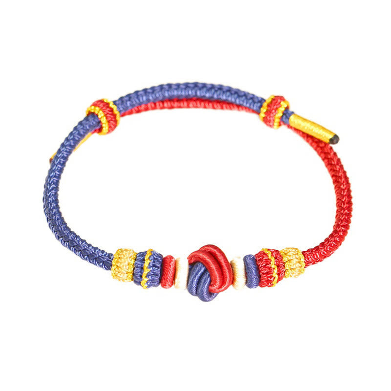 BWOOOH Two-Color Rope Handcrafted Eight Thread Peace Knot Luck Connection Bracelet  -  Thread Tibetan bracelet for spiritual...