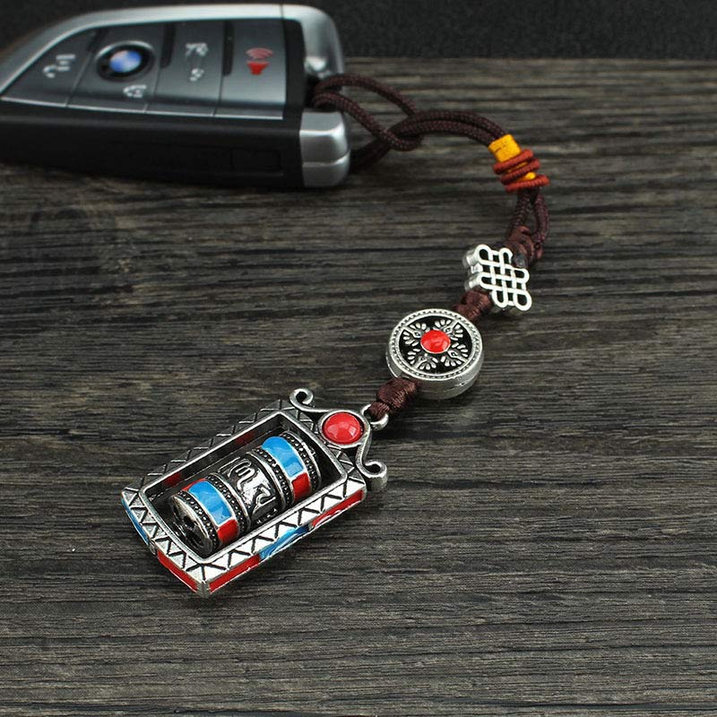 BWOOOH Six True Words Prayer Wheel Rotation Knot Blessing Keychain Decoration | spiritual healing bracelet