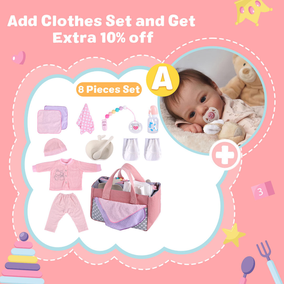 [New] 18" Cloth Body Reborn Baby Newborn Girl Doll Named Sinsda with Brown Hair with Heartbeat💖 & Sound🔊