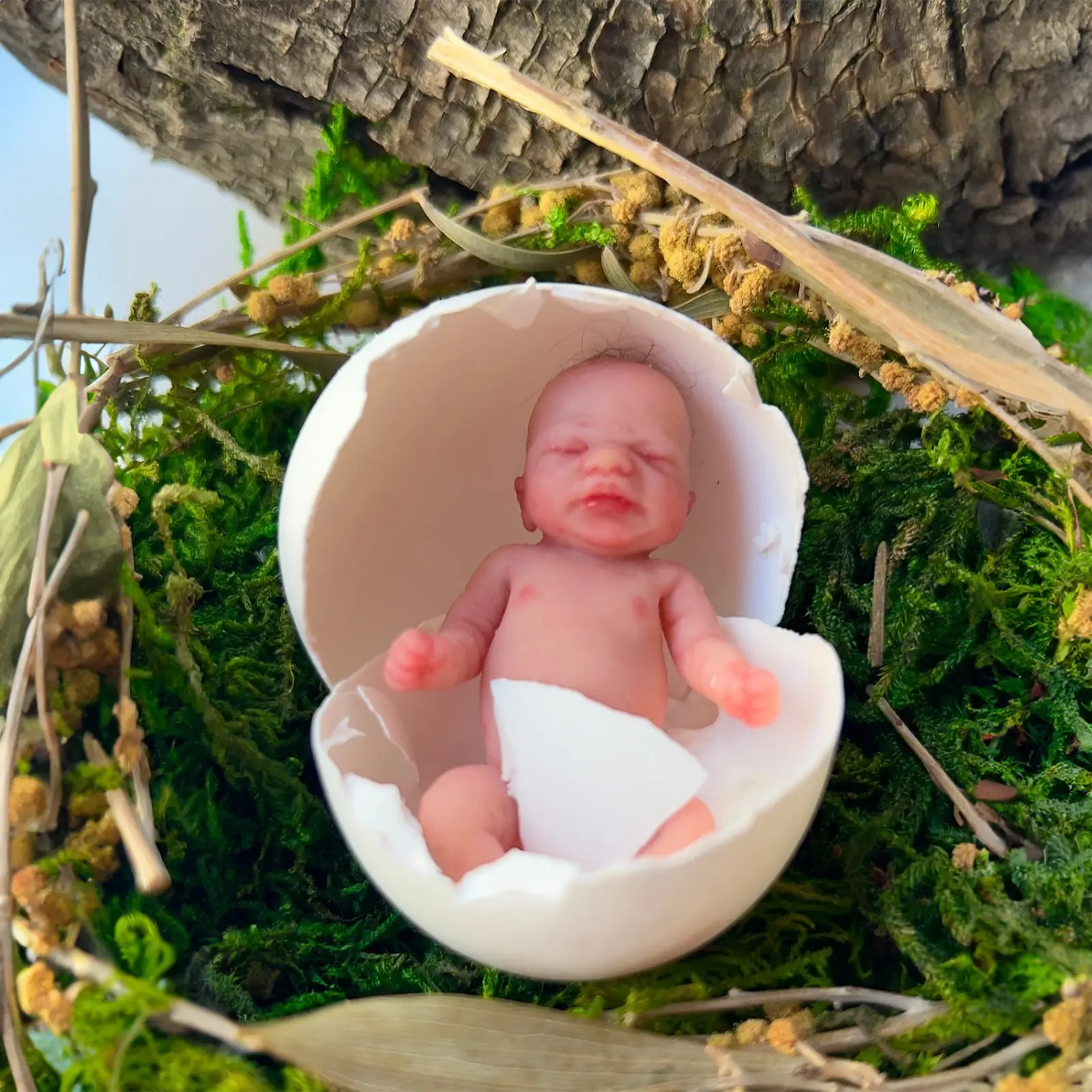 3 Inches Mini Reborn Full Soft Solid Silicone Baby Doll Girl with Posable & Flexible Limbs That Just Like A Real Baby