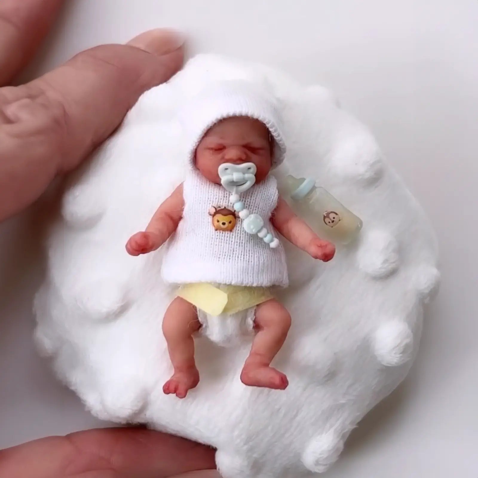 3 Inches Mini Extremely Flexible Full Silicone Realistic Baby, Soft Newborn Baby Doll Girl