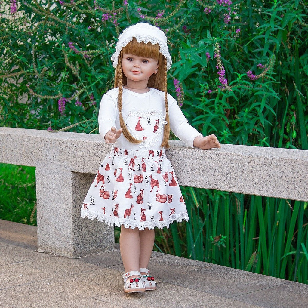 32-inch All-Silicone Rebirth Doll - Cute Emma Style, Full Body Soft Silicone, Movable, Water-Cleanable, Realistic Baby Companion Toy