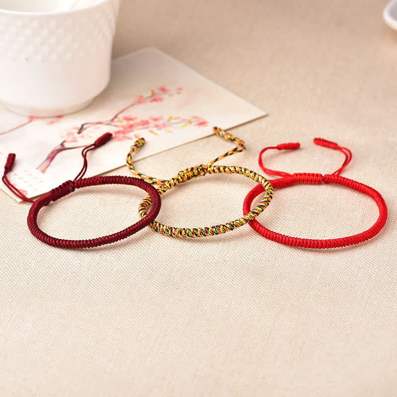 BWOOOH Tibetan Lucky 3 Combination Sets Red String Bracelet