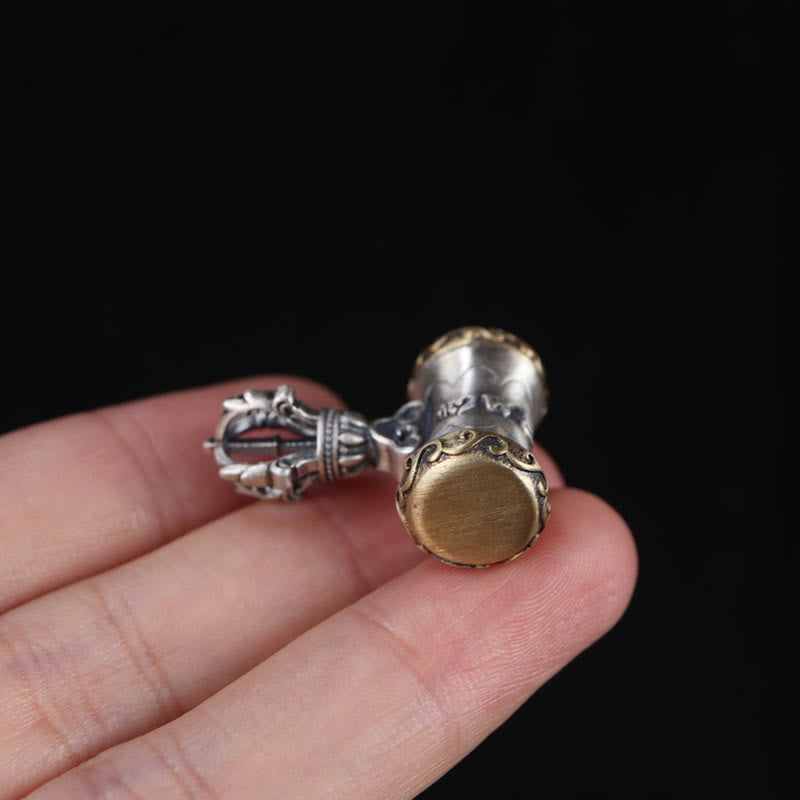 BWOOOH Tibet 925 Sterling Silver Om Mani Padme Hum Dorje Bell Vajra Engraved Enlightenm | Sterling Silver