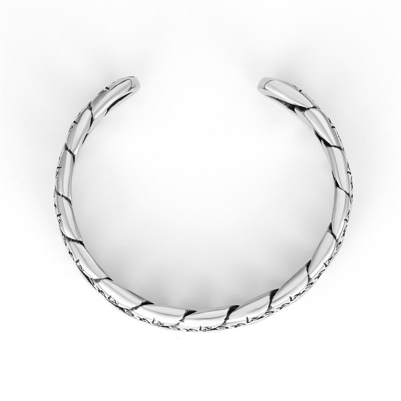 BWOOOH Tibetan Om Mani Padme Hum Mantra Titanium Steel Peace Cuf Bangle Bracelet