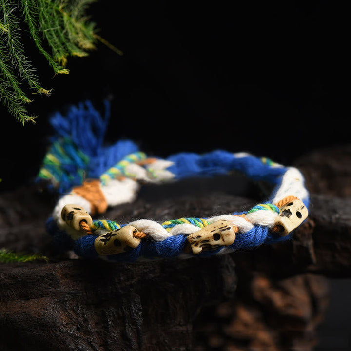 BWOOOH Tibetan Zakiram Goddess of Wealth Bead Engraved Handmade Luck Bracelet | spiritual healing bracelet