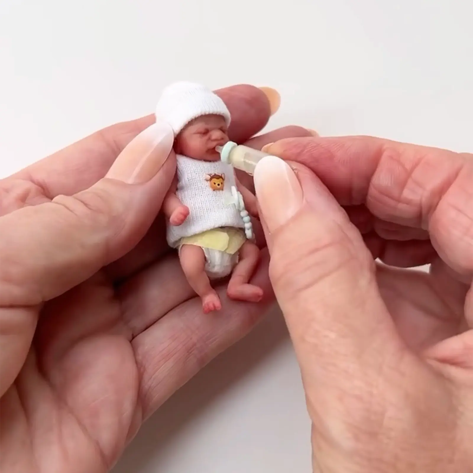 3 Inches Mini Extremely Flexible Full Silicone Realistic Baby, Soft Newborn Baby Doll Girl