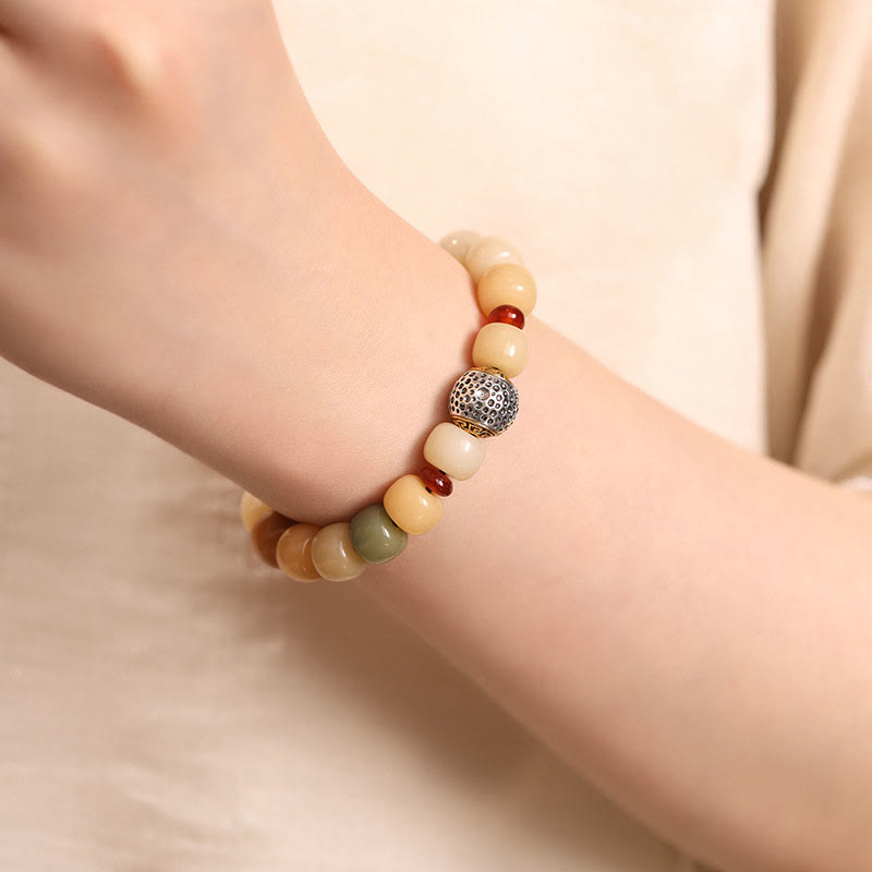 BWOOOH Natural Bodhi Seed The Lord of the Corpse Forest Om Mani Padme Hum Wisdom Bracelet