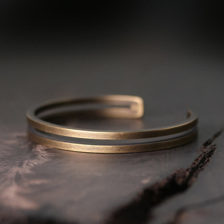 BWOOOH Rustic Copper Luck Viking Cuff Bracelet