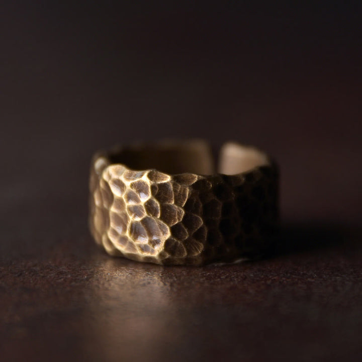 BWOOOH Tibetan Bump Texture Design Copper Brass Luck Ring