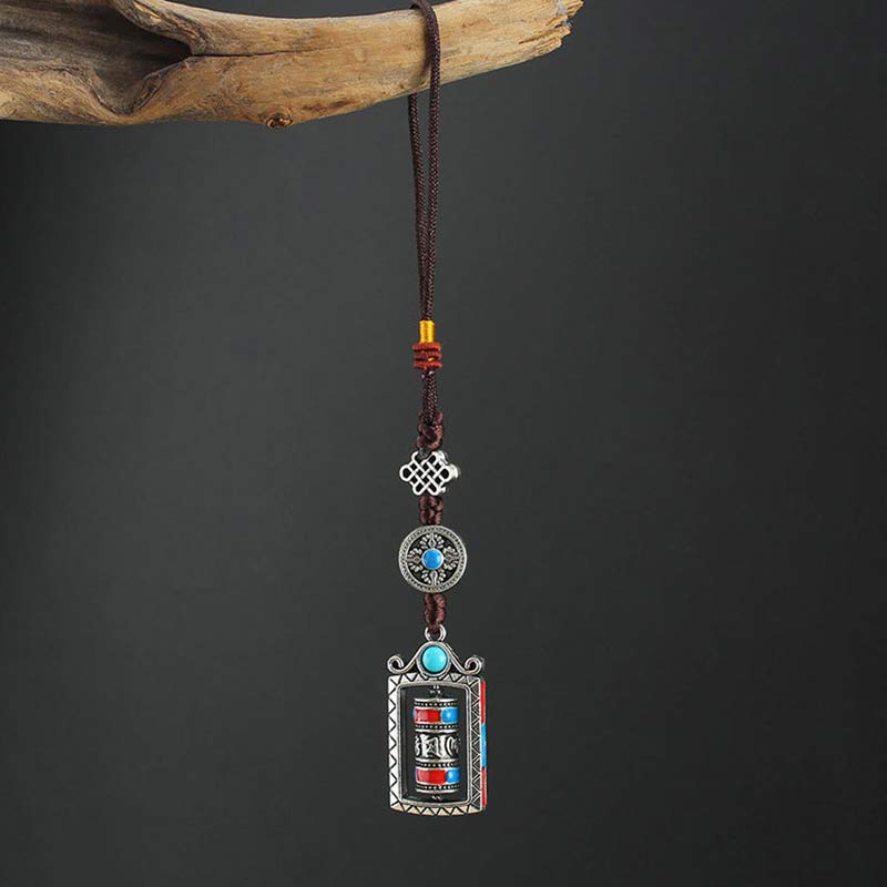 BWOOOH Six True Words Prayer Wheel Rotation Knot Blessing Keychain Decoration | spiritual healing bracelet