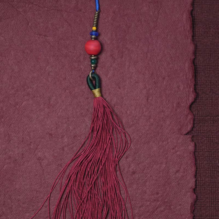 BWOOOH 108 Mala Beads Bodhi Seed Dzi Bead Peace Tassel Bracelet