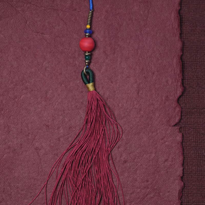 BWOOOH 108 Mala Beads Bodhi Seed Dzi Bead Peace Tassel Bracelet