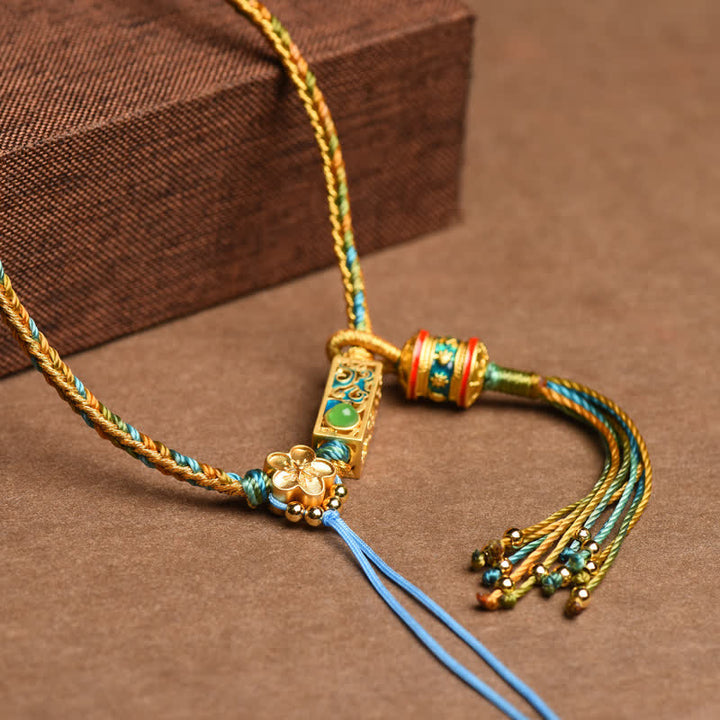 BWOOOH Colorful String Copper Wealth Necklace Pendant