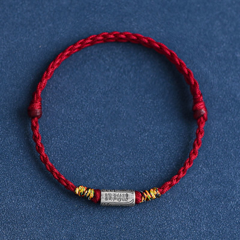 BWOOOH Handcrafted 925 Sterling Silver Everything Goes Well Design Protection Strength Bracelet Anklet