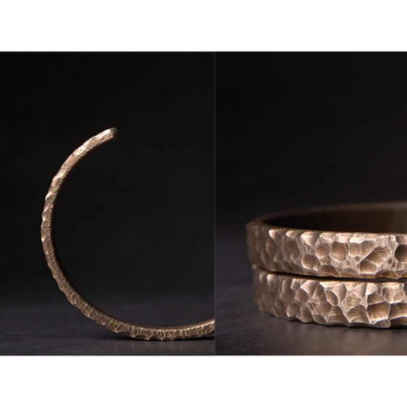 BWOOOH Lava Rock Stone Copper Balance Cuff Bracelet Bangle