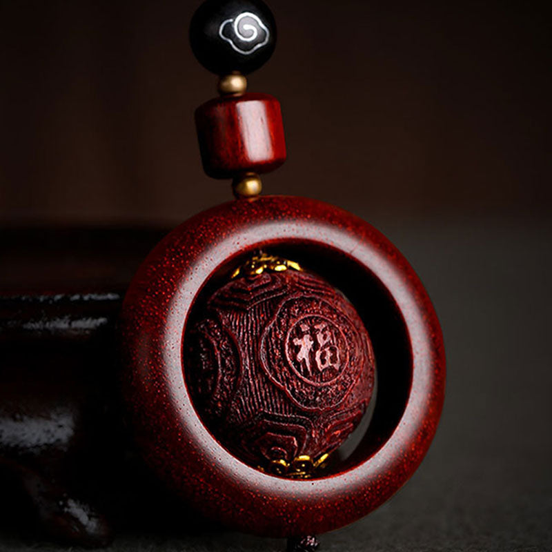 BWOOOH Tibetan Small Leaf Red Sandalwood Ebony Luck Prote