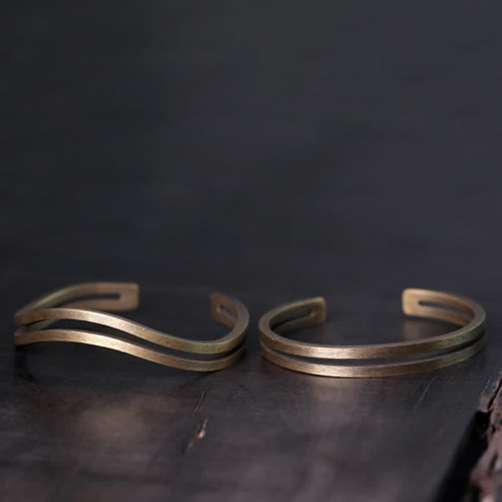 BWOOOH Rustic Copper Luck Viking Cuff Bracelet
