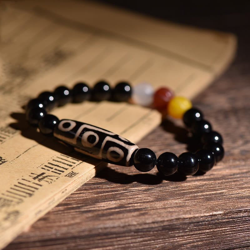 BWOOOH Tibetan Natural Nine-Eye Dzi Bead Wealth Power Bracelet | spiritual healing bracelet
