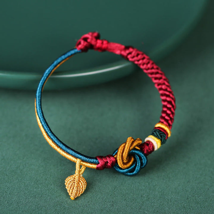 BWOOOH Tibetan Handmade Mandala Knot Leaf Luck Rope Bracelet