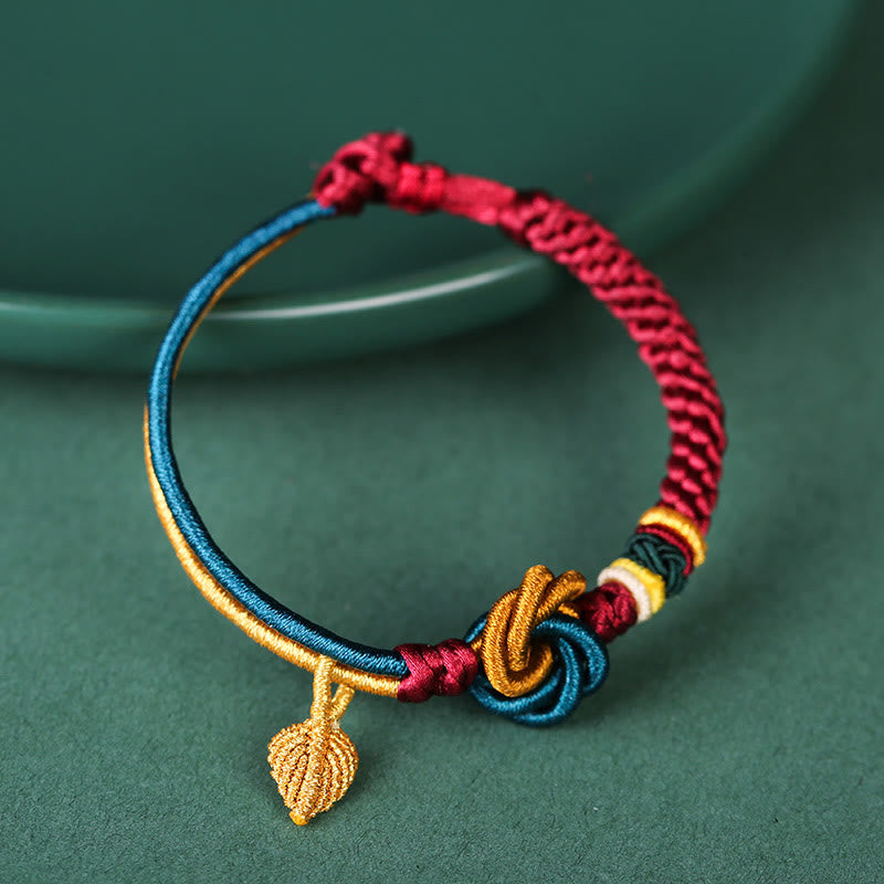 BWOOOH Tibetan Handmade Mandala Knot Leaf Luck Rope Bracelet