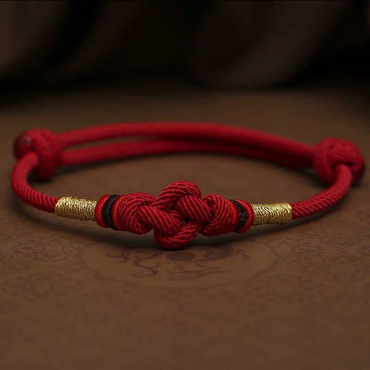 BWOOOH Red String Jade Luck Fortune Knot Braided Couple Bracelet