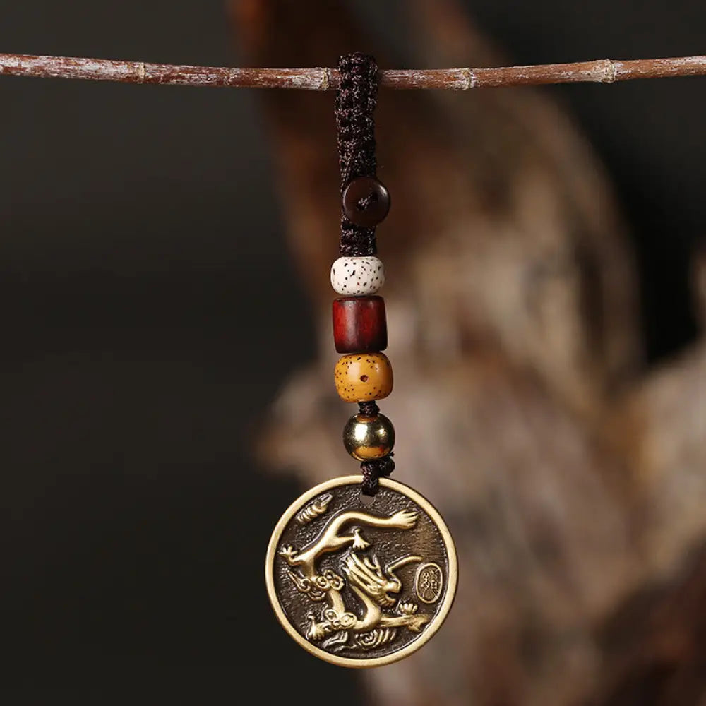 Chinese Zodiac Copper Luck Keychain Decoration - Dragon - Key Chain