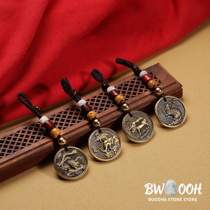 Chinese Zodiac Copper Luck Keychain Decoration - Key Chain