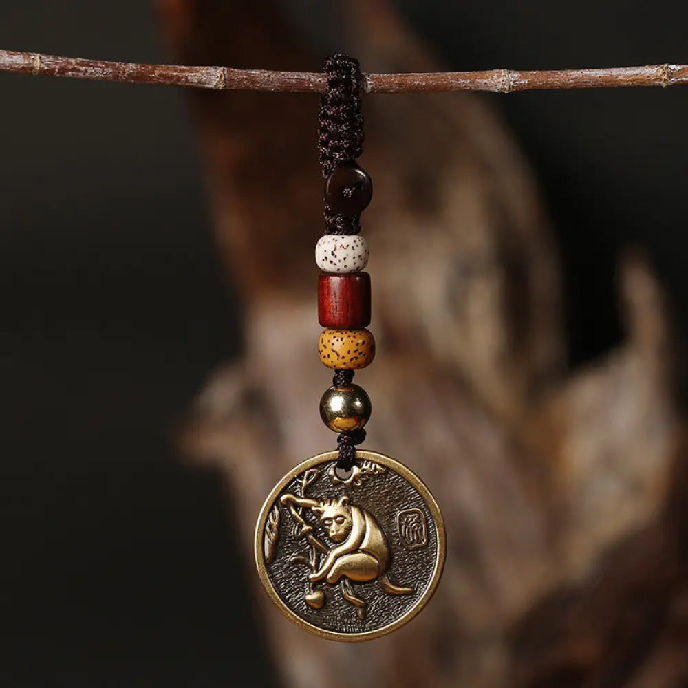 Chinese Zodiac Copper Luck Keychain Decoration - Monkey - Key Chain